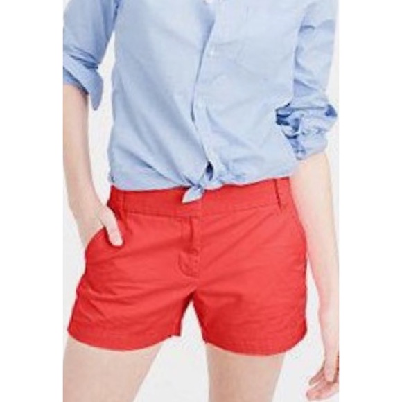J. Crew Classic Chino 3” Shorts 4 Red